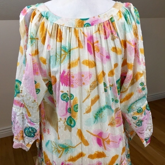 Vintage Y2K Bohemian Drop Waist Cotton Midi Dress - Picture 13 of 16